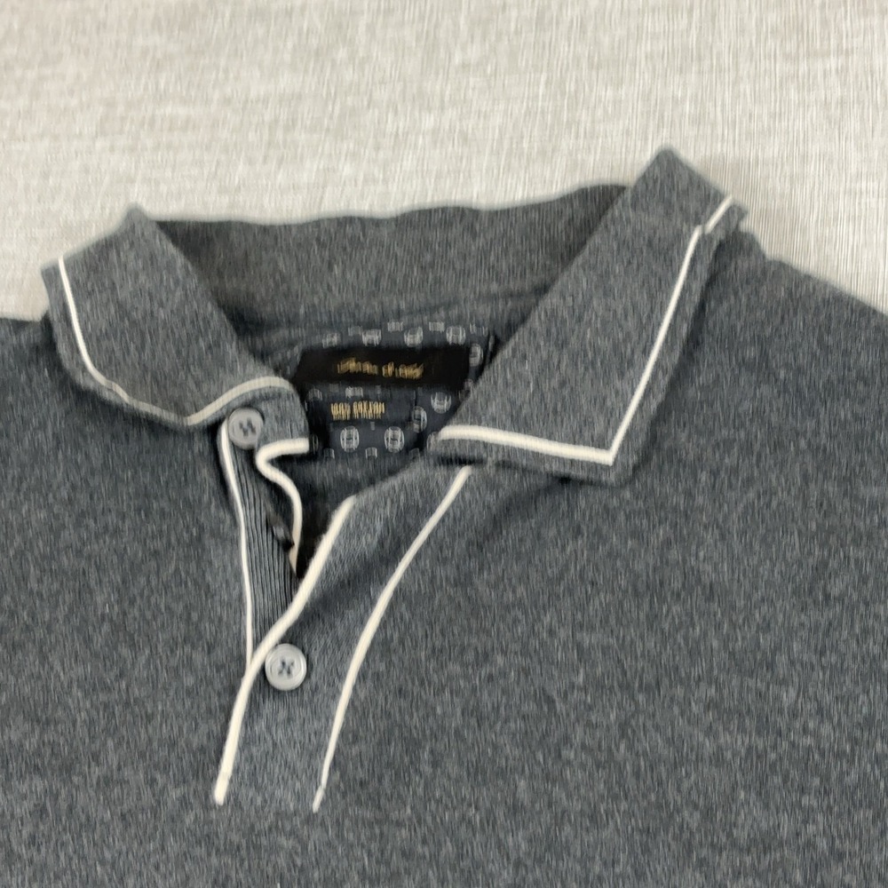 Porter & Ash Polo Shirt Mens L Gray 100% Cotton Contrast Trim Short Sleeve
